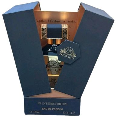 Original brand: Poise Luxe NP INTENSE FOR Him, 100ML Eau de Parfum - Luxury Arabic Mens Cologne with Citrus Fruity Leather Smoky Woody Aromatic Sweet Fresh Musky Notes Made in Dubai U.A.E.