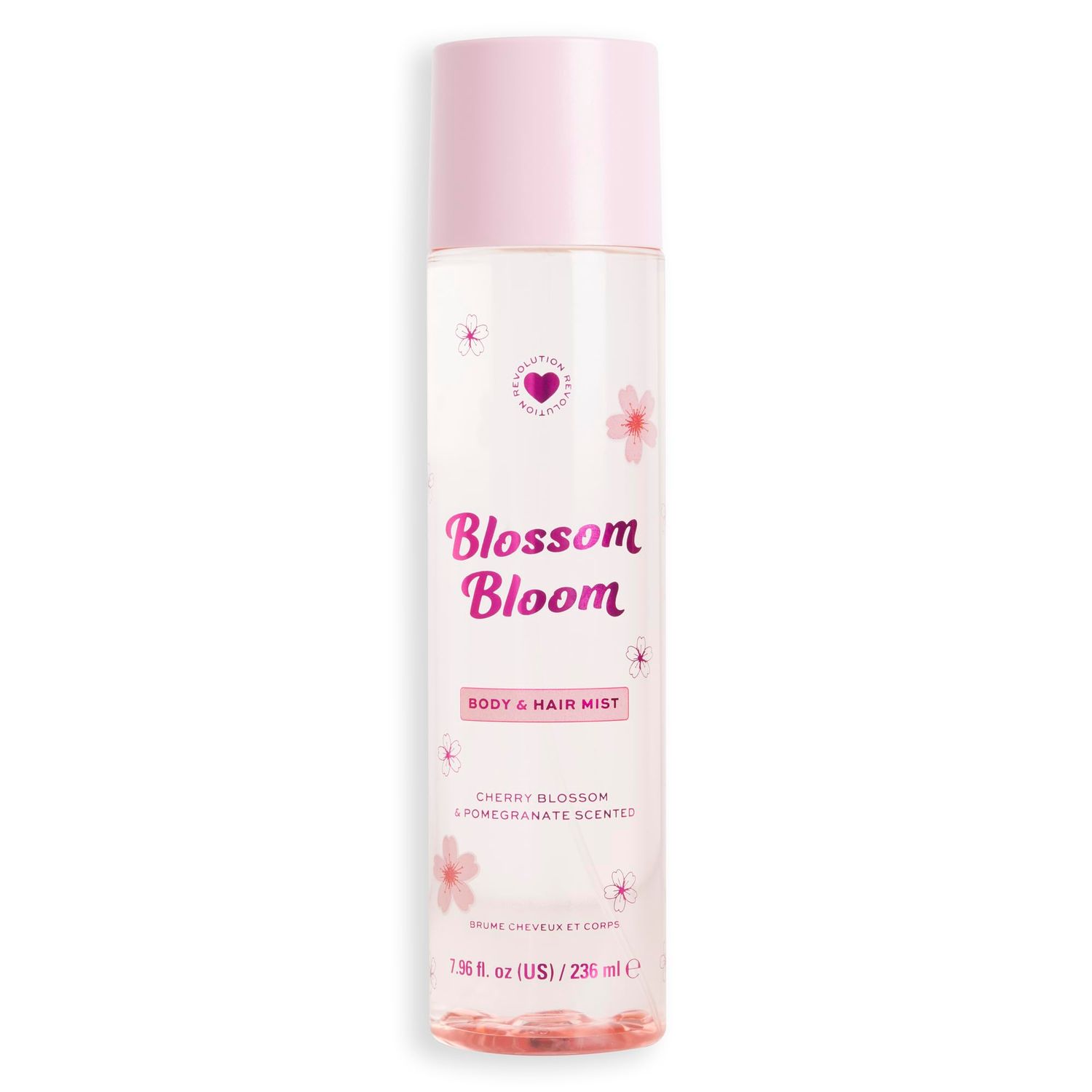 I Heart Revolution, Blossom Bloom Hair &amp; Body Mist, Long-Lasting Perfume Spray, Notes of Jasmine, Amber, &amp; Raspberry, Cruelty-Free &amp; Vegan, 7.98 fl oz