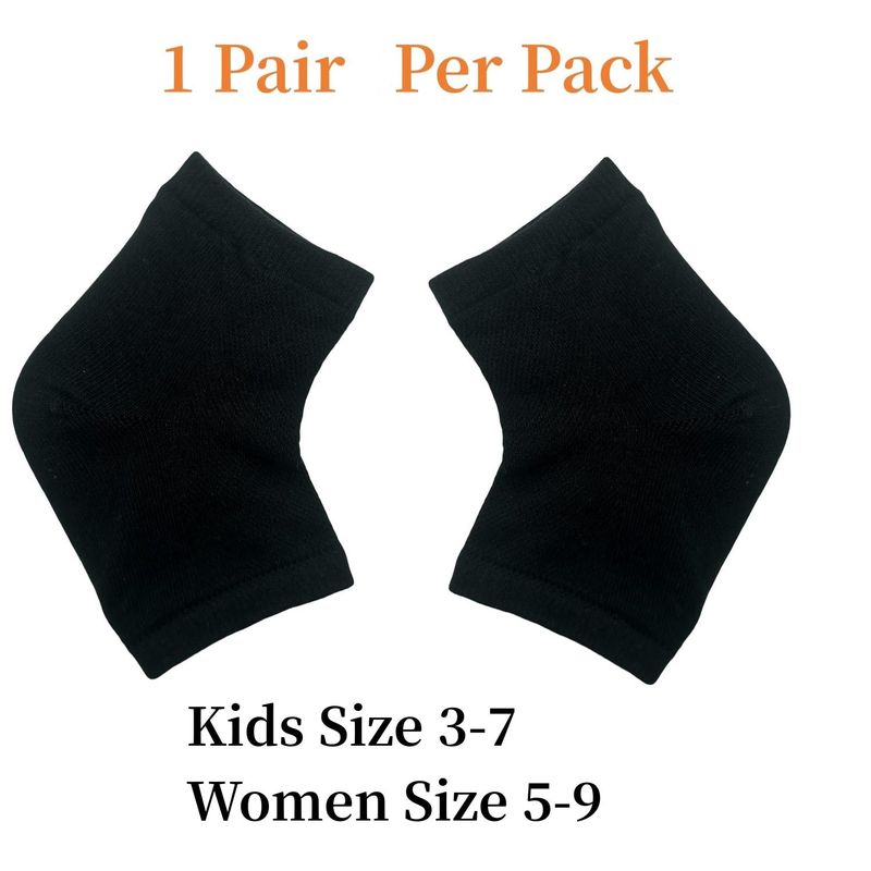 Gel Heel Sports Sock for Kids with Heel Discomfort Severs Plantar Fasciitis Heel Pain (1 Pair Kids 3-7 Women 5-9)
