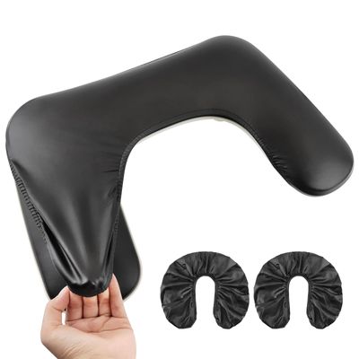 EBANKU Set of 2 Nail Arm Rest Covers for Nails Tech, Black Arm Rest Protector Covers, Premium PU Leather Waterproof, Suitable for U-Shaped Professional Manicure Nail Hand Rest