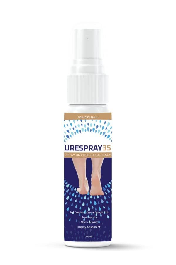 URESPRAY 35 Urea Foot &amp; Heel Spray - 125ML Moisturizing Treatment for Dry, Cracked Feet, Heels, Knees &amp; Elbows - Intensive Skin Repair, Callus Remover, Dead Skin Care &amp; Cuticle Softener Spray