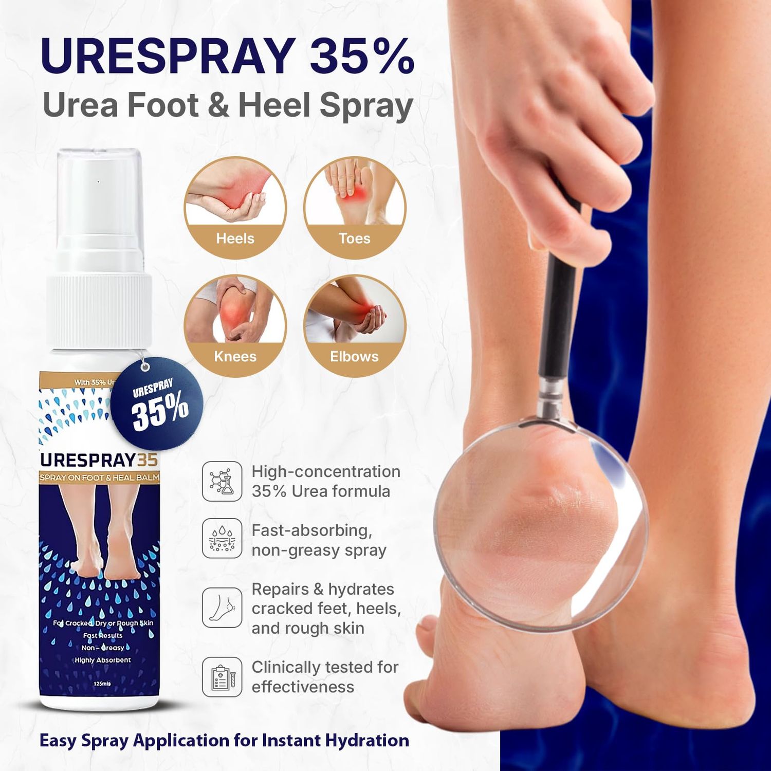 URESPRAY 35 Urea Foot Heel Spray 125ML Moisturizing Treatment