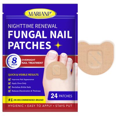 BXRUIAGN Fungal Nail Treatment Patches Extra Strength - Undecylenic Acid Nail Repair for Discolored &amp; Thickened Toenails, Hypoallergenic, Waterproof, 24 Pcs