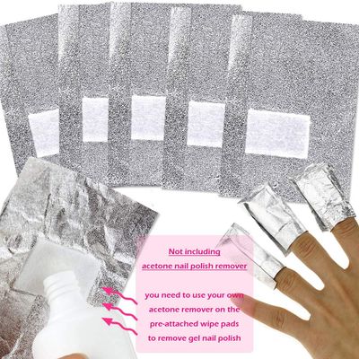 MIILYE Aluminum Foils for Acrylic/UV/Gel Nail Polish Removal, Nail Soak-off Remover Wraps, Pack of 200 1x Stainless Steel Nail Manicure Scraper Cuticle Pusher