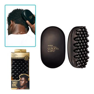 KISS Colors &amp; Care Twist King - Premium Twist Tool, Long-Lasting Durable, 2X Longevity, Defines Twists, Professional Quality, Quick &amp; Easy Styling, Washable, Black, 0.53 pounds (KTWS04)