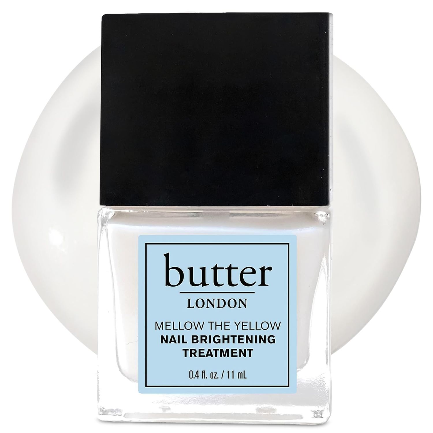 butter LONDON Nail Strengthener for Damaged Nails, Mellow the Yellow - Nail Hardener &amp; Strengthener Polish Exfoliates, Brightens &amp; Rejuvenates Yellow &amp; Dry Nail Beds &amp; Roots - Nail Care Products