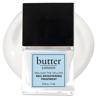 butter LONDON Nail Strengthener for Damaged Nails, Mellow the Yellow - Nail Hardener &amp; Strengthener Polish Exfoliates, Brightens &amp; Rejuvenates Yellow &amp; Dry Nail Beds &amp; Roots - Nail Care Products