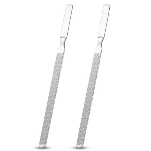 Toenail Files for Thick Nails, 4 Sides Heavy Duty Toe Nail File for Thick Toenails, Stainless Steel 7 Long Filer for Men Women Seniors Dogs, Metal Fingernail Filing Durable Nail Care Tool