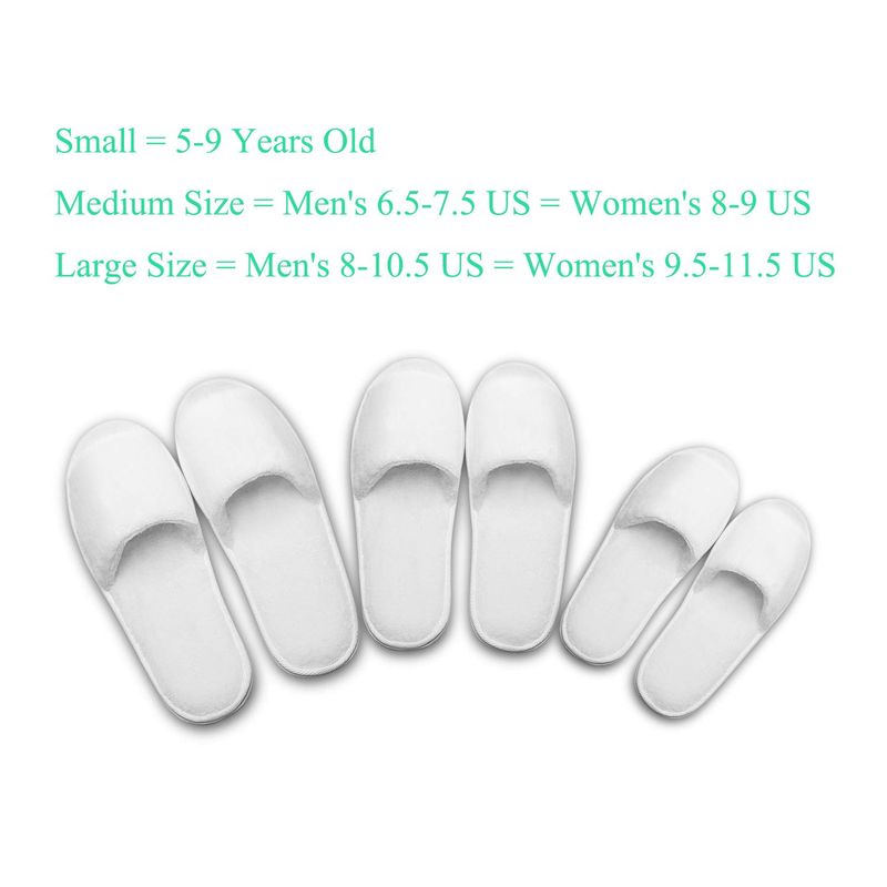 AhfuLife Spa Slippers - 5 Pairs of Disposable, Non-Slip, Closed-Toe Guest Slippers for Bedroom, Wedding, Travel &amp; House