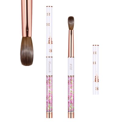 Acrylic Nail Brush Size 8,KEMEISI 100 Pure Kolinsky Nail Art Brushes Sturdy Handle Oval Shaped Acrylic Powder Nail Design Tools for Professional Manicure DIY Home Salon (White)