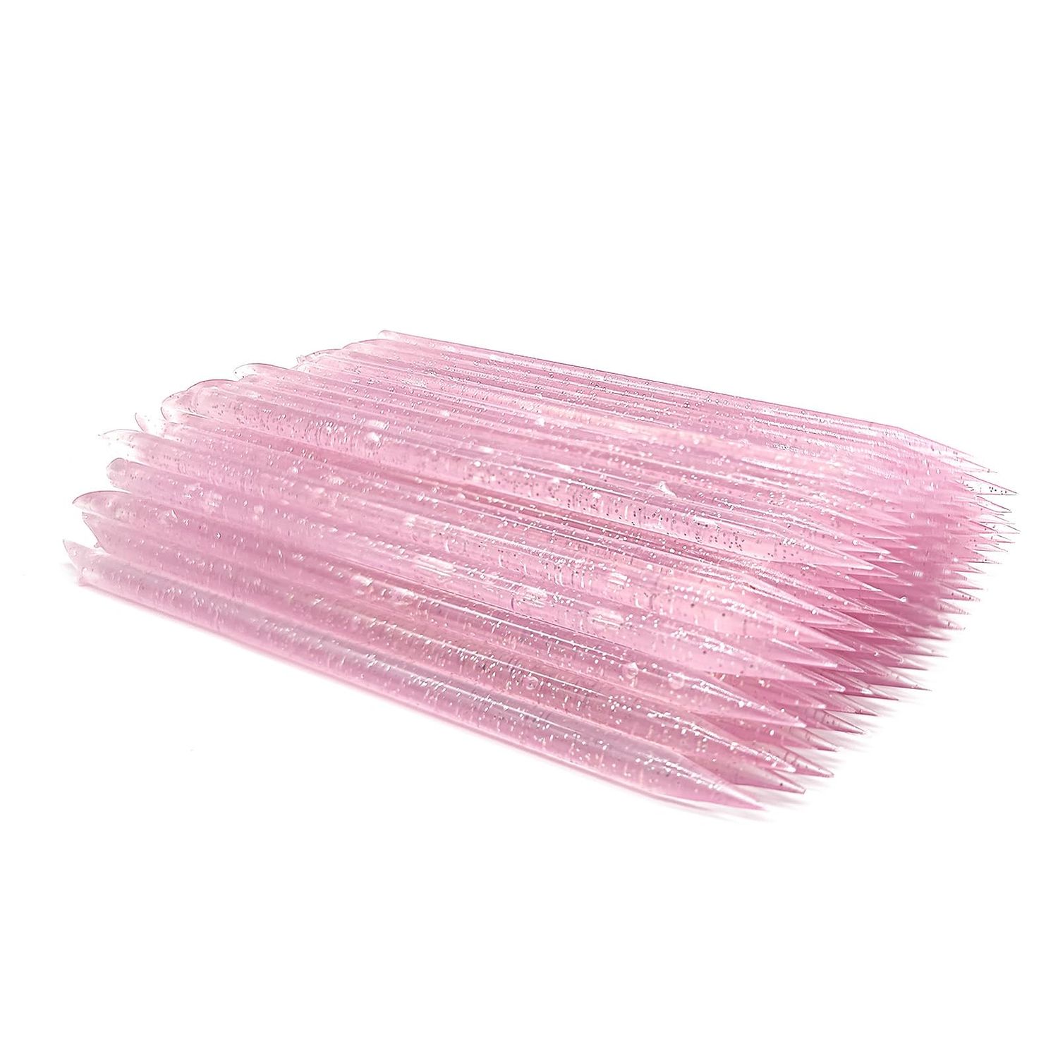 Medsuo 100 PCS Disposable Nail Sticks Double-End Multi Functional Cuticle Pusher Remover Nail Art Manicure Pedicure Tool for Cleaning Crafting, Applying Nail Strips Waxing Scraping Paint (Pink)