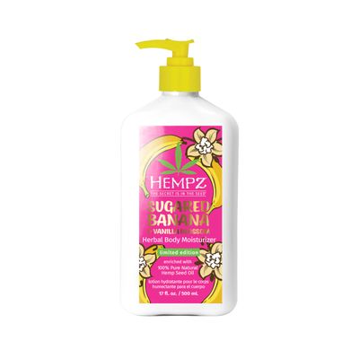 Hempz Sugared Banana &amp; Vanilla Blossom Body &amp; Hand Lotion, Ultra Hydrating Moisturizer for Men and Women, 17 oz