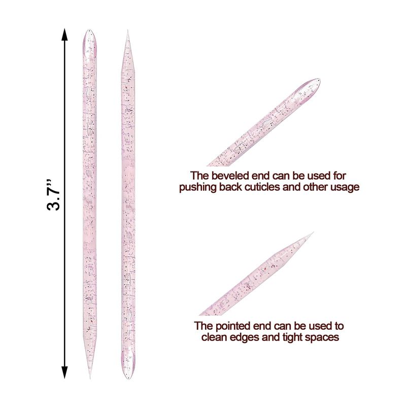Medsuo 100 PCS Disposable Nail Sticks Double-End Multi Functional Cuticle Pusher Remover Nail Art Manicure Pedicure Tool for Cleaning Crafting, Applying Nail Strips Waxing Scraping Paint (Pink)