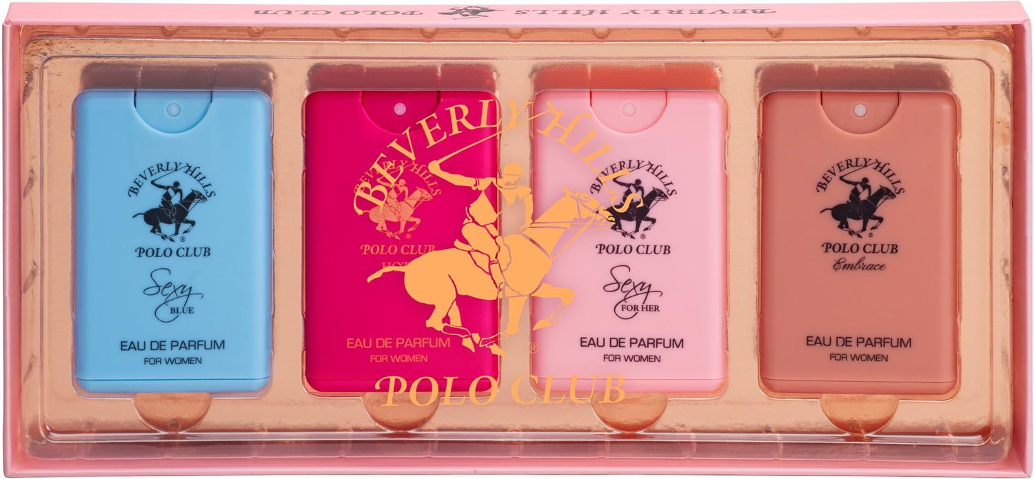 Beverly Hills Polo Club Pocket Size Collection, 4 Piece Eau De Parfum Gift Set for Women