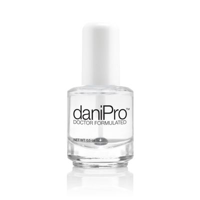 daniPro Doctor-Formulated Clear Base Coat Nail Polish, 0.5 oz - Base Coat Nail Polish with Undecylenic Acid, Vitamins &amp; Biotin - Nail Base Coat for Stronger, Healthier Nails, Manufactured in the USA