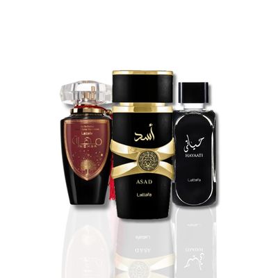 Lattafa Perfumes Mohra, Asad &amp; Hayaati EDP- 100Ml (3.4Oz) Luxury Collection