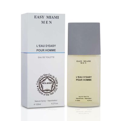 META-BOSEM Easy Miami, Mens Cologne Eau de Toilette Natural Spray - Fresh Woody Scents - Spicy Notes - Great Holiday Gift - for All Day Use - a Classic Bottle, 3.4 Fluid Ounce/100Ml