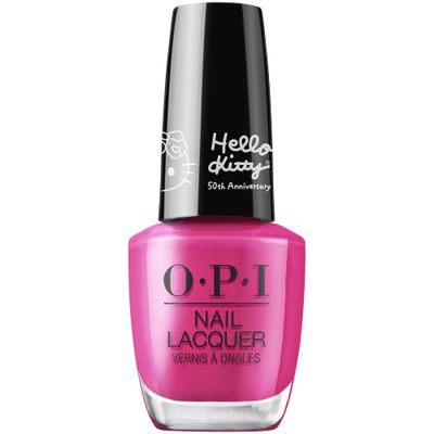 OPI Nail Lacquer Follow Your Heart | Opaque Bright Pink Crme Chip Resistant Nail Polish | Hello Kitty Limited Edition Collection