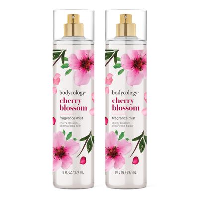 Bodycology Long-Lasting Fragrance Body Mist, Cherry Blossom, 8 fl oz (Pack of 2)