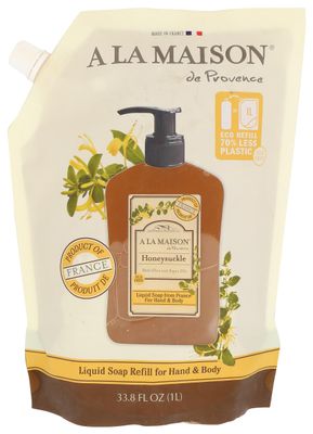 A La Maison Honeysuckle Doypack Refill Pouch 1L 33.8 fl Fl Oz, 1 Pack