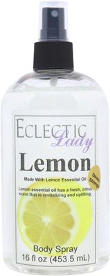 Eclectic Lady Lemon Body Spray, Double Strength, 16 ounces, Body Mist for Women with Clean, Light &amp; Gentle Fragrance, Cologne with Soft, Subtle Aroma For Daily Use