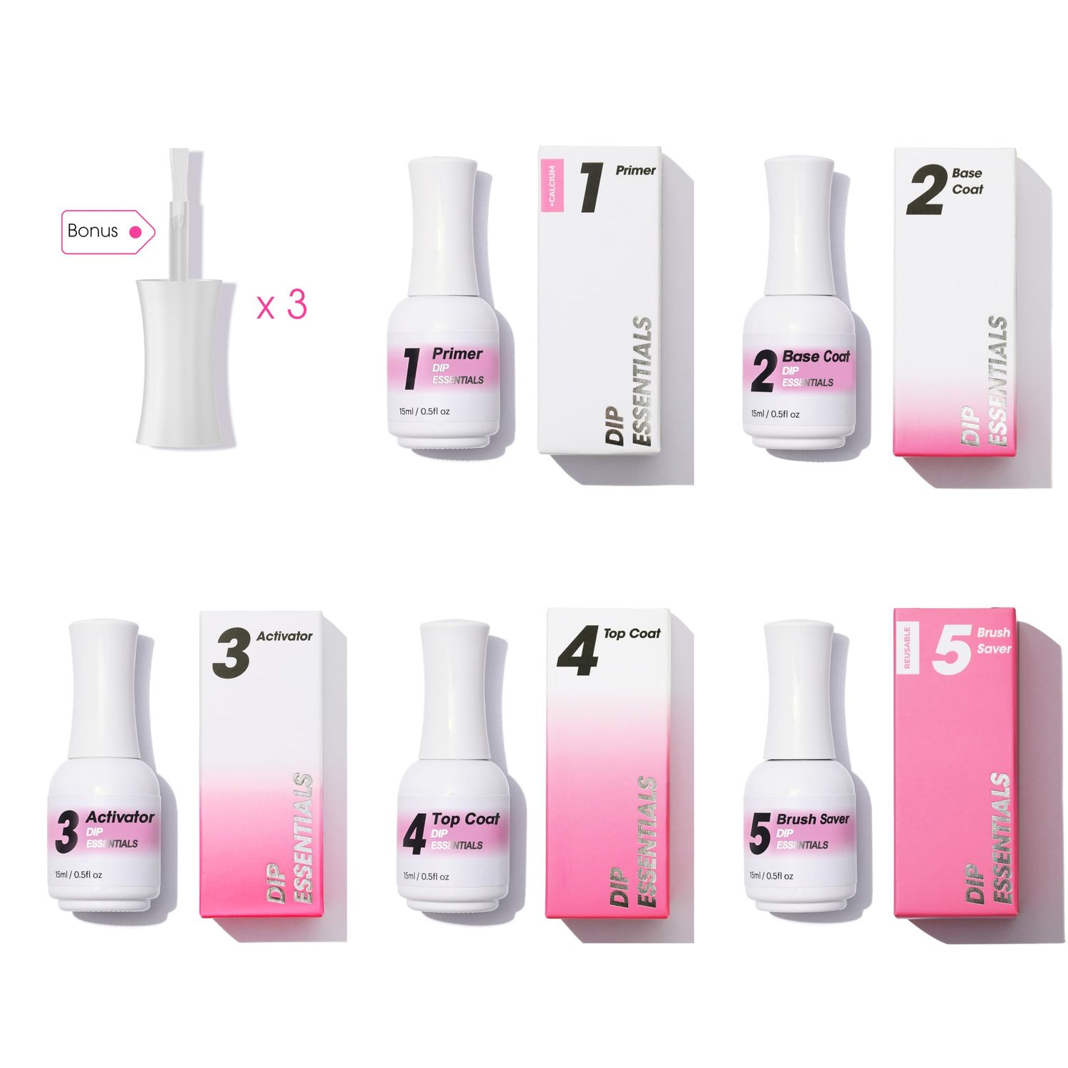 NAGAIA Premuim Nail Dipping System, Dip Essential Liquid Set, All In One Dip Liquid Kit, Home &amp; Salon Nail Dipping Manicure, Air Dry Dip Powder System, Salon Acrylic Nail Alternative, 3 Replaced Brush