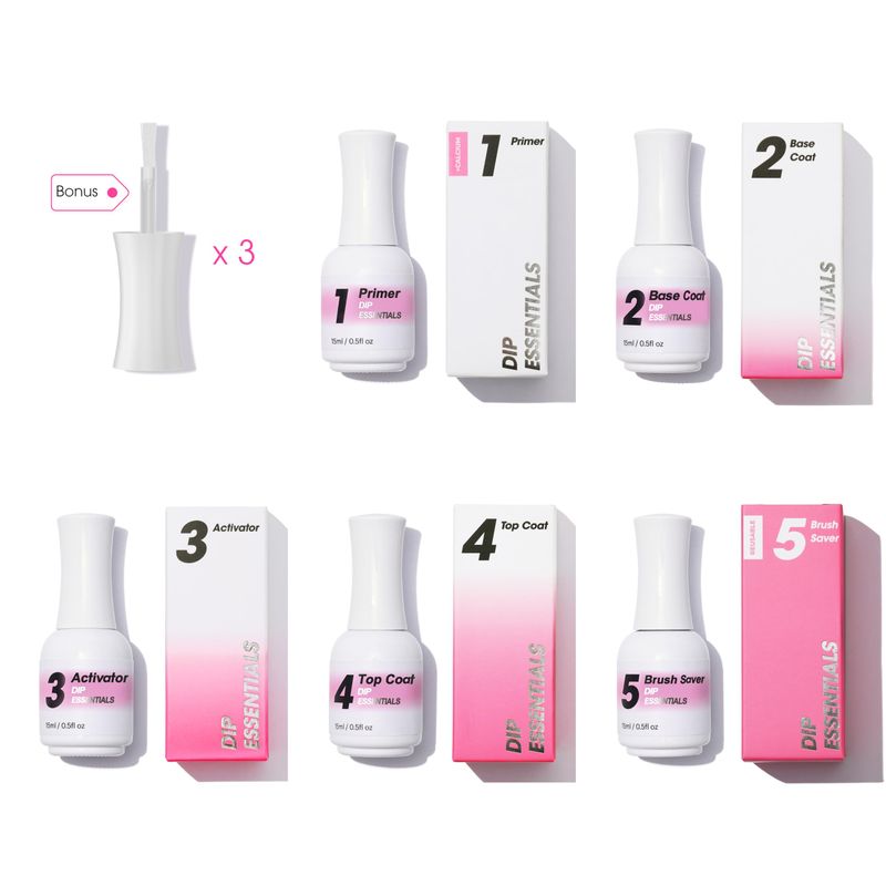 NAGAIA Premuim Nail Dipping System, Dip Essential Liquid Set, All In One Dip Liquid Kit, Home &amp; Salon Nail Dipping Manicure, Air Dry Dip Powder System, Salon Acrylic Nail Alternative, 3 Replaced Brush