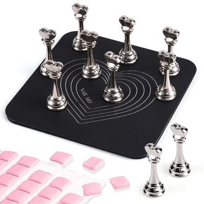 ANGNYA Nail Stand for Press Ons, Fake Nail Holder for Painting Nails,Super Magnetic Base for Painting Display Holder with Reusable Adhesive Putty for Home DIY Salon Supplies
