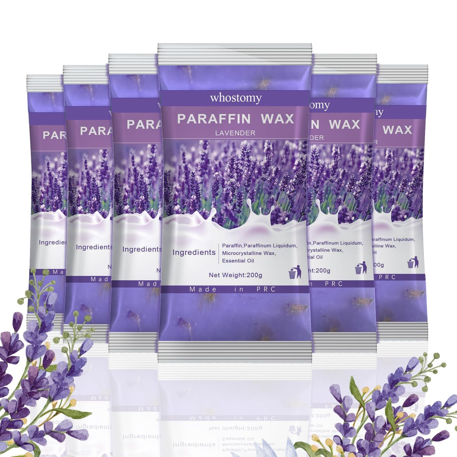 Paraffin Wax Refills, 6 PackParaffin Wax for Hands and Feet, Hot Melt Paraffin Wax Blocks for Paraffin Bath, Lavender Scent Dry Flowers, Relieves Muscle Fatigue Nourishes Dry Skin