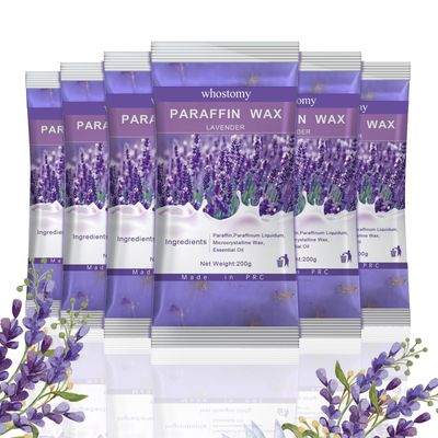 Paraffin Wax Refills, 6 PackParaffin Wax for Hands and Feet, Hot Melt Paraffin Wax Blocks for Paraffin Bath, Lavender Scent Dry Flowers, Relieves Muscle Fatigue Nourishes Dry Skin
