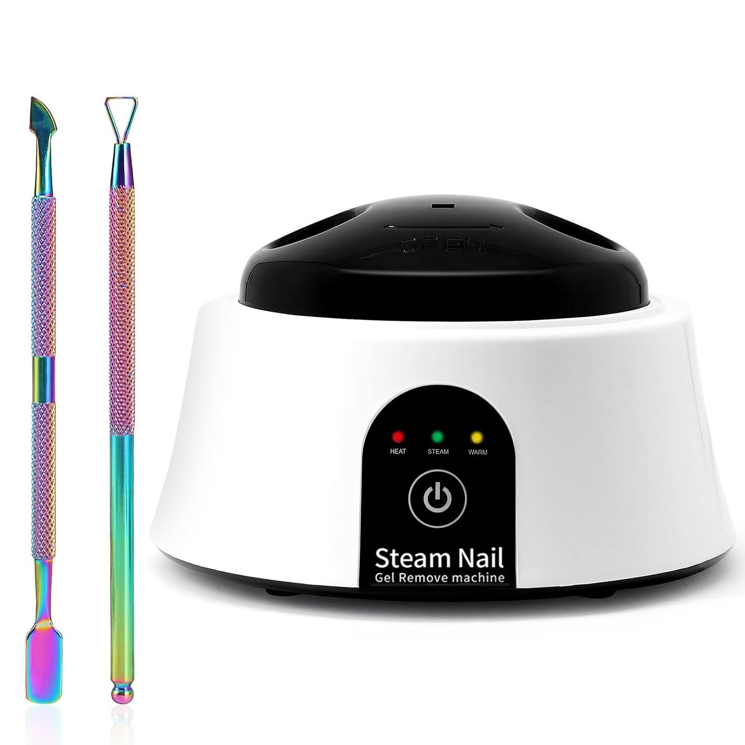 Nail Soaking Bowl, Electric Soak off Bowl Manicure Soaker Nail Polish Remover Machine for Acrylic Nails Dip Gel with Color Cuticle Pusher, Black