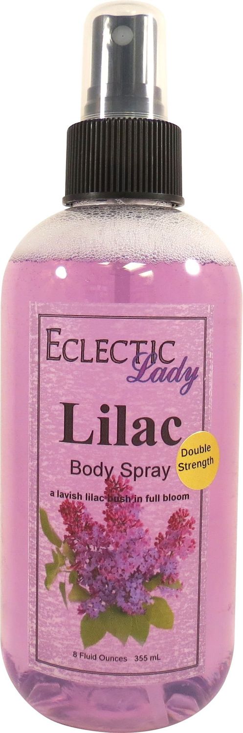 Eclectic Lady Lilac Body Spray, Double Strength, 8 ounces, Body Mist for Women with Clean, Light &amp; Gentle Fragrance, Cologne with Soft, Subtle Aroma For Daily Use