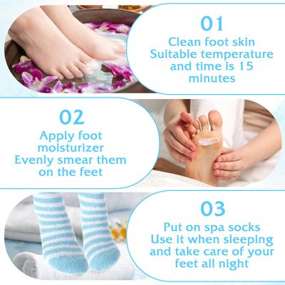 Abeillo 3Pairs Aloe Socks Moisturizing Spa Socks for Dry Cracked Feet Infused Socks Gel Sleeping Fuzzy Socks Lotion Socks Gift for Women Softening Dry Feet, Pink&amp;blue&amp;green