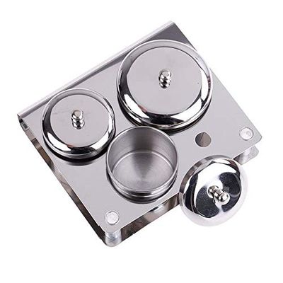 PIAOPIAONIU 3 Pieces Nail Art Equipment Cup Bowls Stainless Steel Acrylic Liquid Powder Cup Stainless Steel Nail Powder Holder Container with Lids for Nail Art Tools