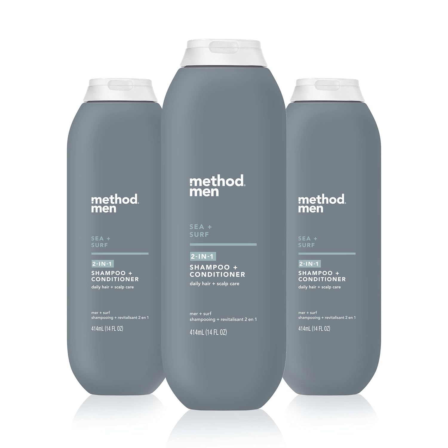 Method Men 2-in-1 Shampoo Conditioner, Sea Surf, 14 Ounces (Pack of 3)