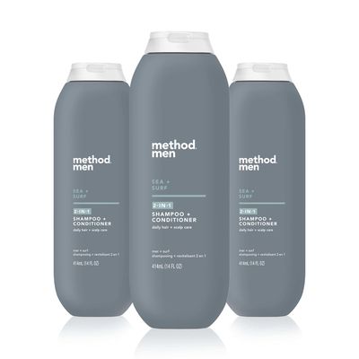 Method Men 2-in-1 Shampoo Conditioner, Sea Surf, 14 Ounces (Pack of 3)