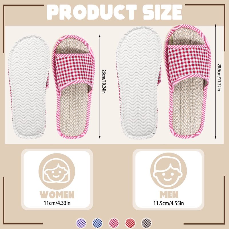ramede 15 Pairs House Slippers Disposable House Slippers for Guests Breathable Open Toe Indoor Slipper Spa Slipper for Home Bedroom Hotel Travel, 6 Large Size and 9 Medium Size