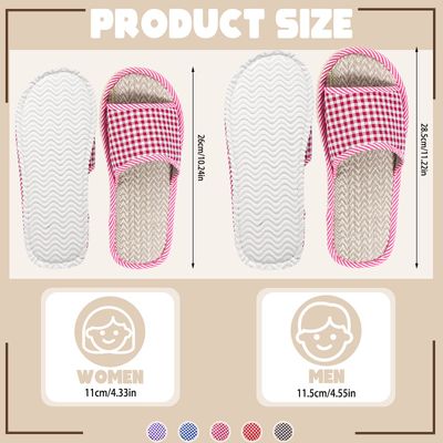 ramede 15 Pairs House Slippers Disposable House Slippers for Guests Breathable Open Toe Indoor Slipper Spa Slipper for Home Bedroom Hotel Travel, 6 Large Size and 9 Medium Size