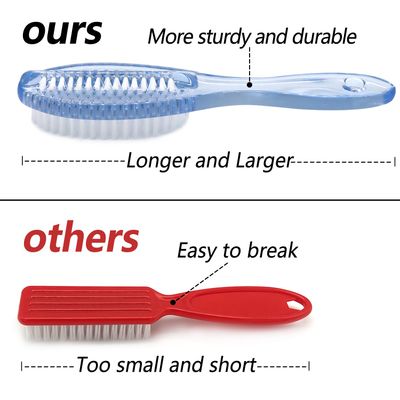 Handle Grip Nail Brush Two Sided Hand Fingernail Cleaning Brush Foot Scrub Brush Soft Stiff Bristles Fingernails Toenails Toes Scrubber Brushes for Men Women Kids, 4 PCS