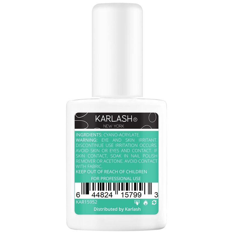 Karlash Super Strong Brush On Nail Glue for Acrylic Nails and Press on Nails Bonding Acrylic Nail Glue Adhesive, Perfect for Acrylic Nail Art, Glitter, Gems, White Clear Tip