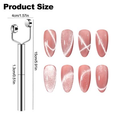 3 IN 1 Cat Eye Magnet for Nails,Y-Shaped Double Head Nail Magnetic Wand,Cat Eye Gel Polish Nail Art Design Tools Multifunctional Powerful Force Magnets Pen for Home DIY, Salon Manicure