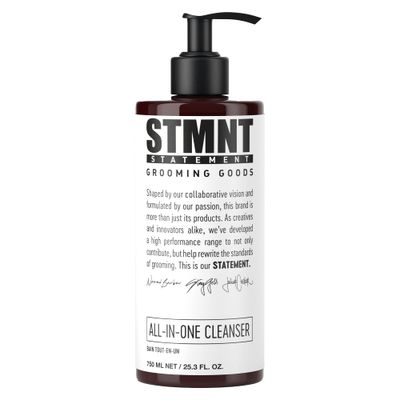 STMNT Grooming Goods All-In-One Daily Cleanser, 25.3 oz | SLS/SLES Sulfates Free | Extra Caring Formula w/Activated Charcoal &amp; Menthol