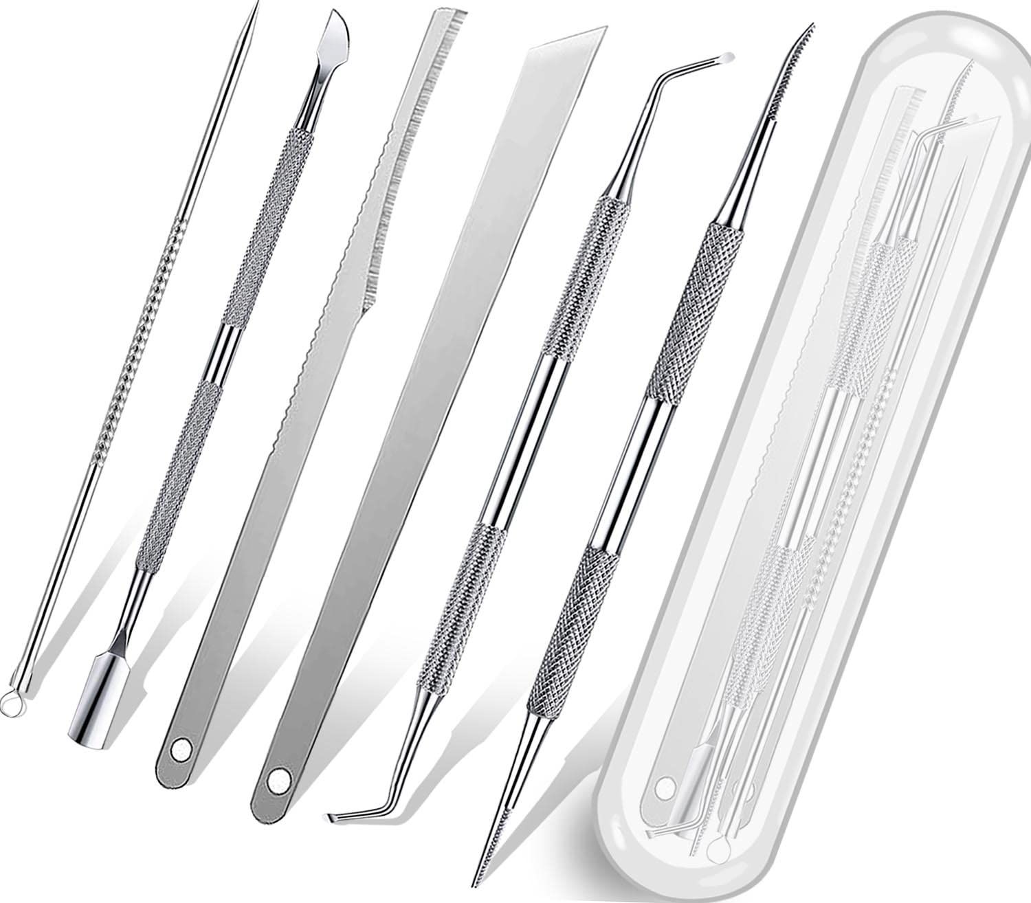7-Pack Ingrown Toenail Tool, Toenail File and Lifters, Professional Surgical Stainless Steel Ingrown Toenail Tool- Safe Nail Cleaning Treatment Pedicure Tools Kit Under