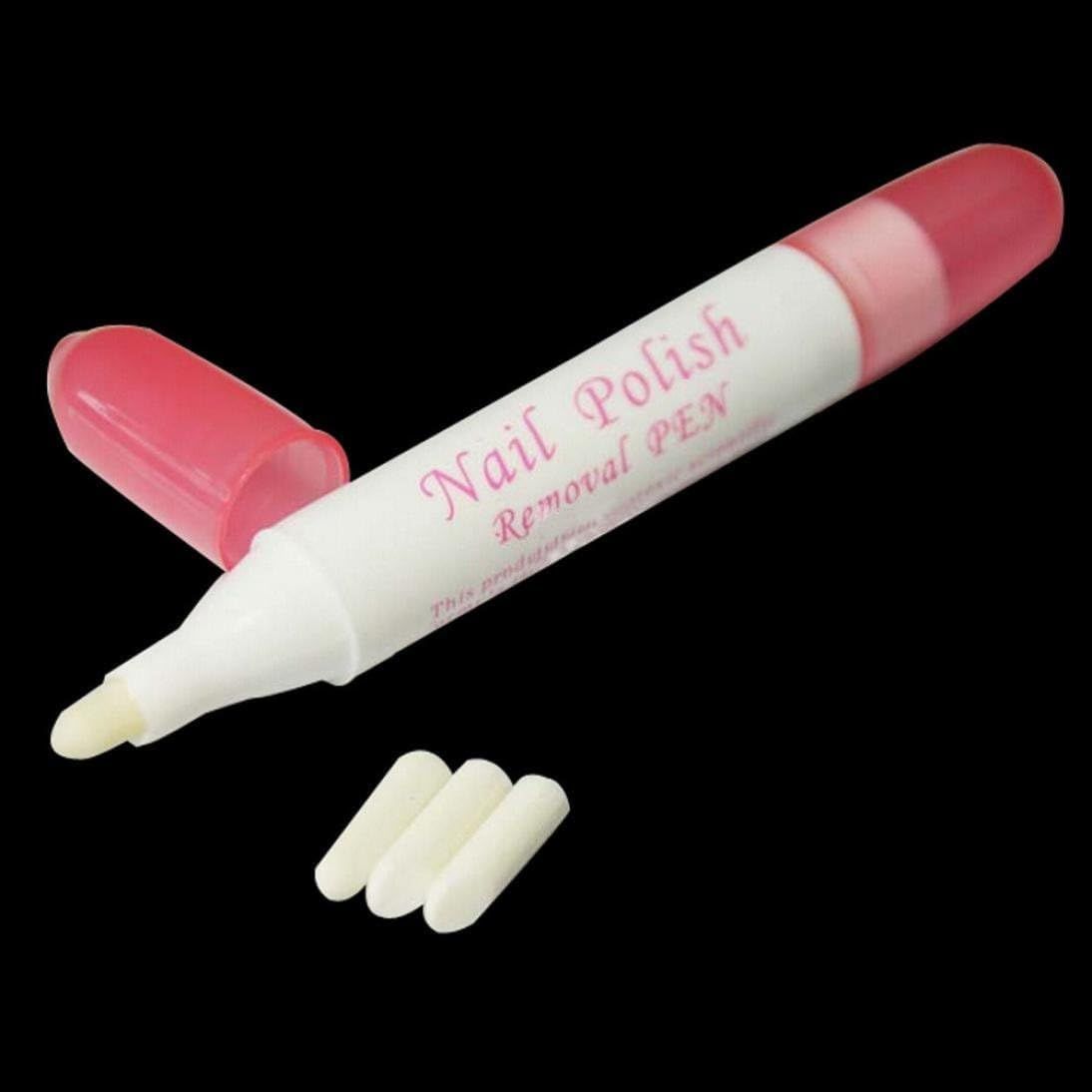 Nail Polish Corrector Pen with 3 Replaceable Tips - Manicure Tool for Quick Nail Art Mistakes Cleanup