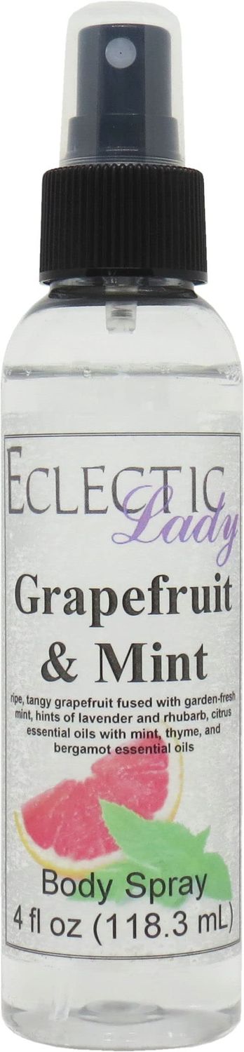Eclectic Lady Grapefruit and Mint Body Spray, 16 ounces, Body Mist for Women with Clean, Light &amp; Gentle Fragrance, Cologne with Soft, Subtle Aroma For Daily Use