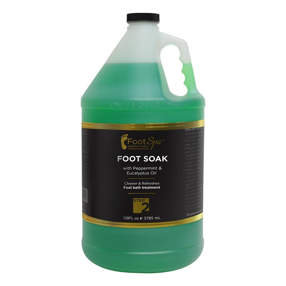 FOOT SPA - Foot Soak - Cleanses, Softens, and Refreshes - Made With Eucalyptus &amp; Peppermint Oil - 128 Oz Gallon - Bulk, Refill Gallon