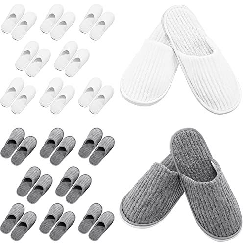 SATINIOR 18 Pairs Disposable Slippers for Guest Bulk Soft Washable House Women Men Slippers Pack for Hotel Spa Travel