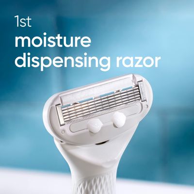 Gillette Venus Radiant Skin Moisturizing Womens Razor For Dry And Sensitive Skin With Olay Moisturizer Dispenser, 1 Serum, And 1 Razor Blade Refill