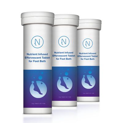 Diabetic Foot Soak Effervescent Tablets Foot Care by Nerve Spa, Anti-Swelling, Rehydrate The Foot, Foot Care Nutrients - 20 Tablets (3 Tubes)