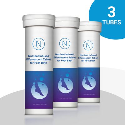 Diabetic Foot Soak Effervescent Tablets Foot Care by Nerve Spa, Anti-Swelling, Rehydrate The Foot, Foot Care Nutrients - 20 Tablets (3 Tubes)